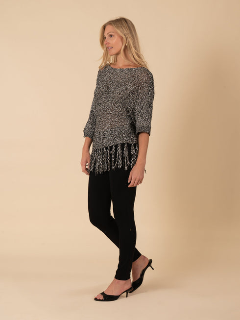 Crochet Pullover Coverup With Fringe Bottom